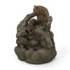 Aza Callan Outdoor Bear Family Fountain, Light Brown and Moss