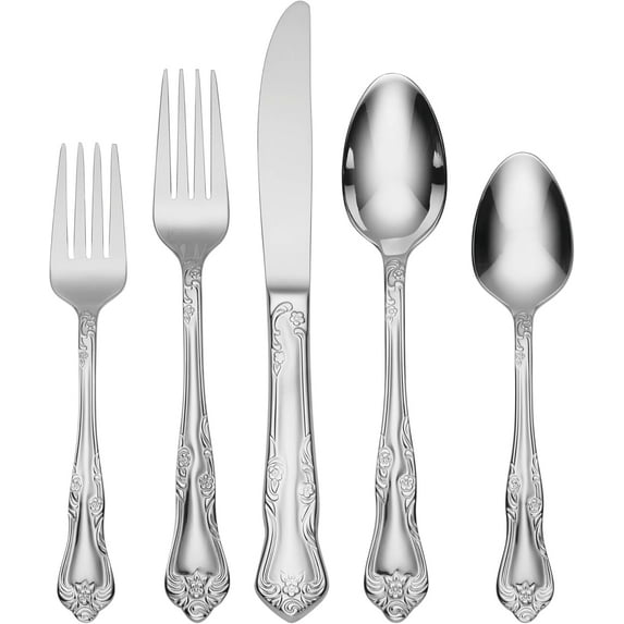 Azalea 20/45-Piece Flatware Set, Service for 4/8