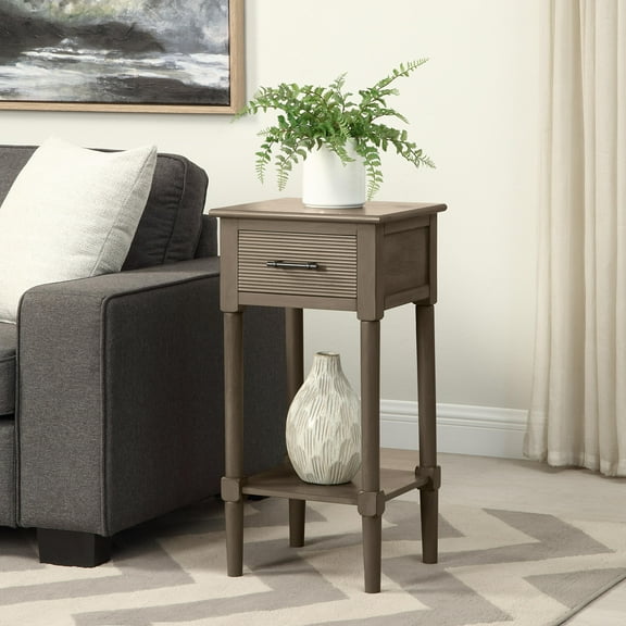 Azalea Park Wood Single Drawer Accent Table - Brown