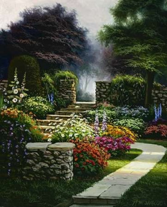 Azalea Walk Canvas Art - Egidio Antonaccio (24 x 30)