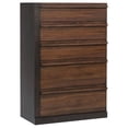 thumbnail image 1 of Azalia 5-drawer Chest Black and Walnut, 1 of 11