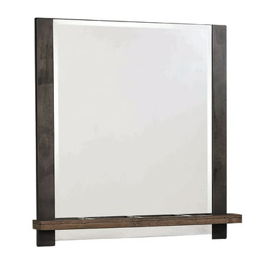 Azalia Dresser Mirror with Jewelry Tray Black and Walnut
