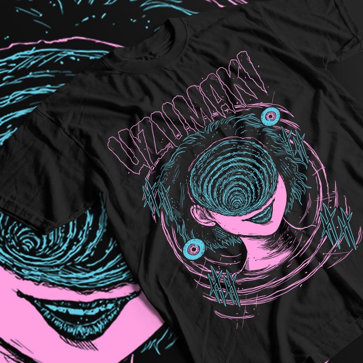 Azami "The Spiral Curse" Streetwear Graphic Tee, Cotton Unisex Anime ...