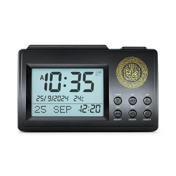 Azan Prayer Alarm Clock LCD Screen with Snooze Function Islams Azan Clock Easy Carry Thoughtful Present for Muslims