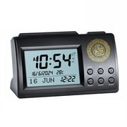 Azan Timekeeping Clock LCD Display with Prayer Alarm & Snooze Option Electronic Prayer Timer Modern Desk Clock for Home