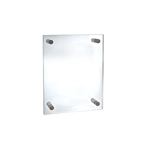 Azar 11" x 17" Standoff Acrylic Sign Holder With Caps Clear 105508