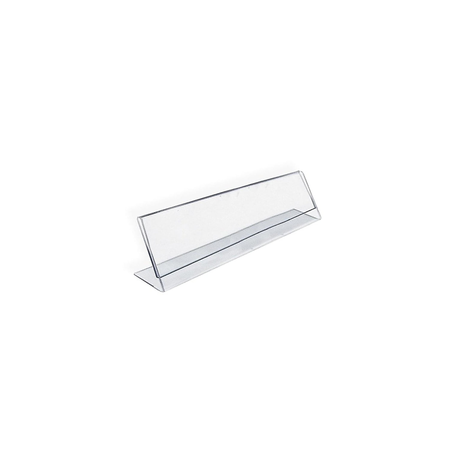 Clear Acrylic L-Shaped Desktop Sign Holder, 8" x 2"