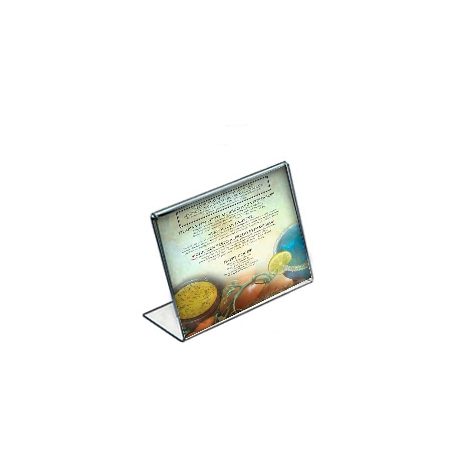 Clear Acrylic Horizontal Desktop Sign Holder Frame, 5.5" x 7"
