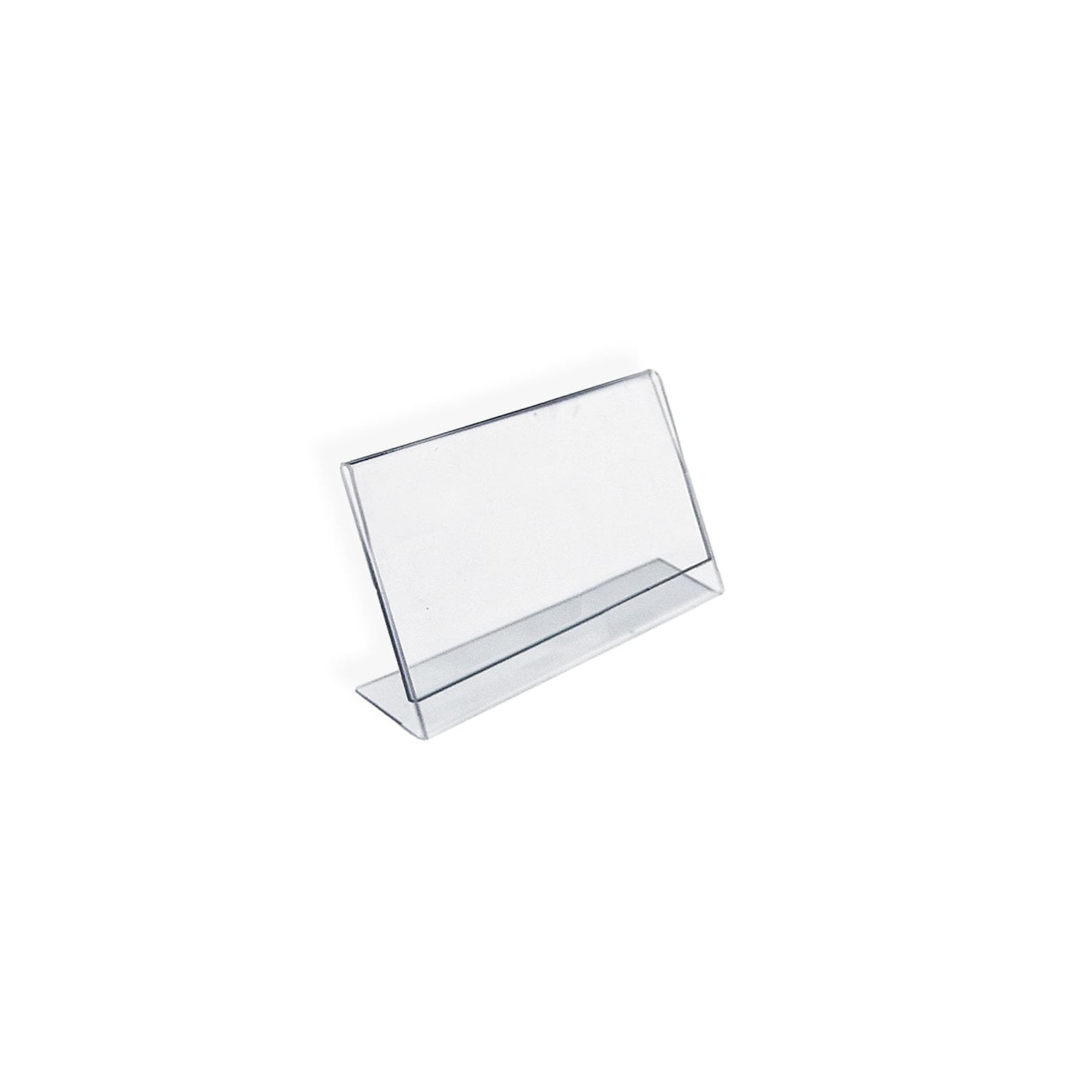 Clear Acrylic Horizontal L-Shaped Desktop Sign Holder, 4'' x 6''