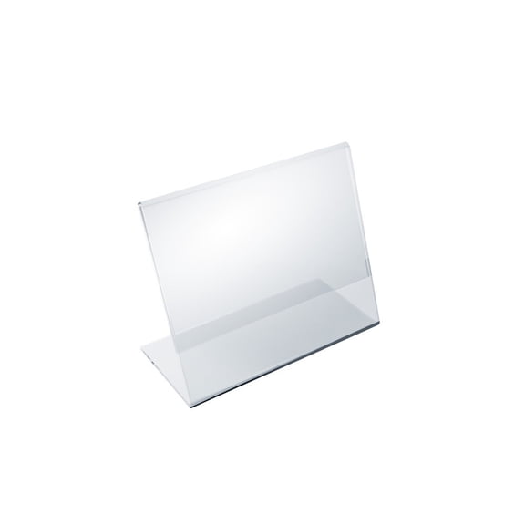 Angled L-Shaped Sign Holder Frame with Slant Back Design 6"x 4''High- Horizontal/Landscape, 10-Pack