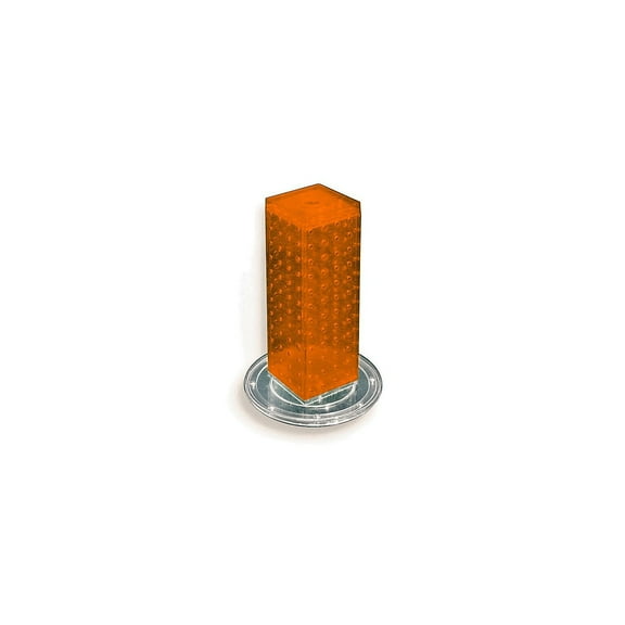 Azar 12"(H) x 4"(W) x 4"(D) 4-Sided Revolving Pegboard Counter Display Orange 700220-ORG