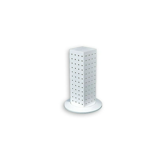 Azar 12"(H) x 4"(W) x 4"(D) 4-Sided Revolving Pegboard Counter Display White 700220-WHT