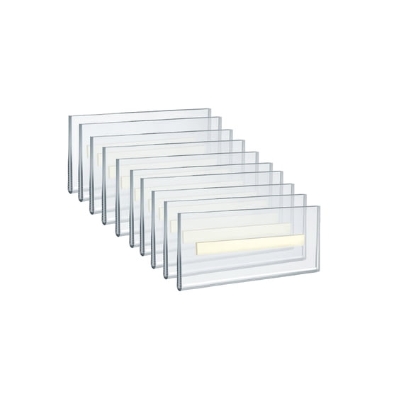 Self Adhesive Clear Acrylic Wall Sign Holder Frame 5.5" W x 2.5" H - Landscape/Horizontal, 10-Pack