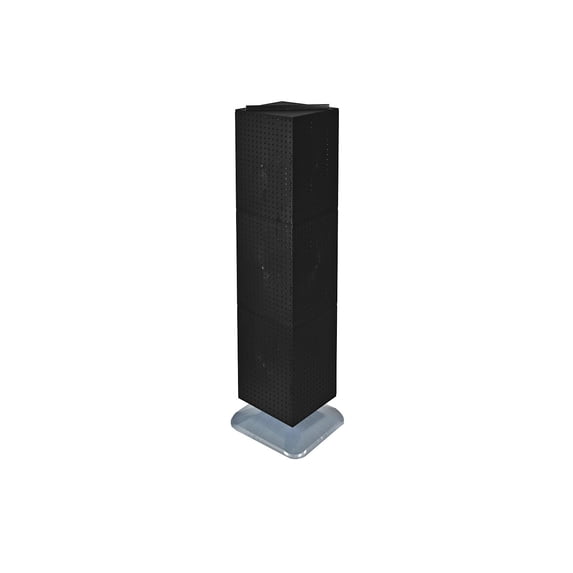 Azar 14" x 14" x 60" Interlocking Pegboard Display Black 701464-BLK