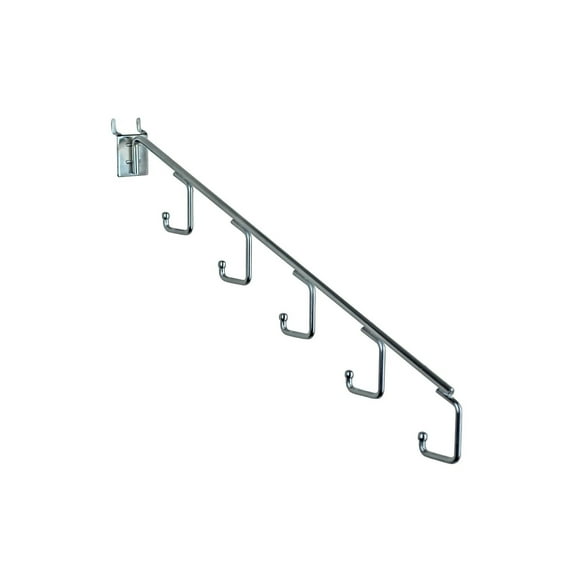 Azar 15"(L) 5-Station Waterfall Faceout Hooks Chrome 10/Pk 700860