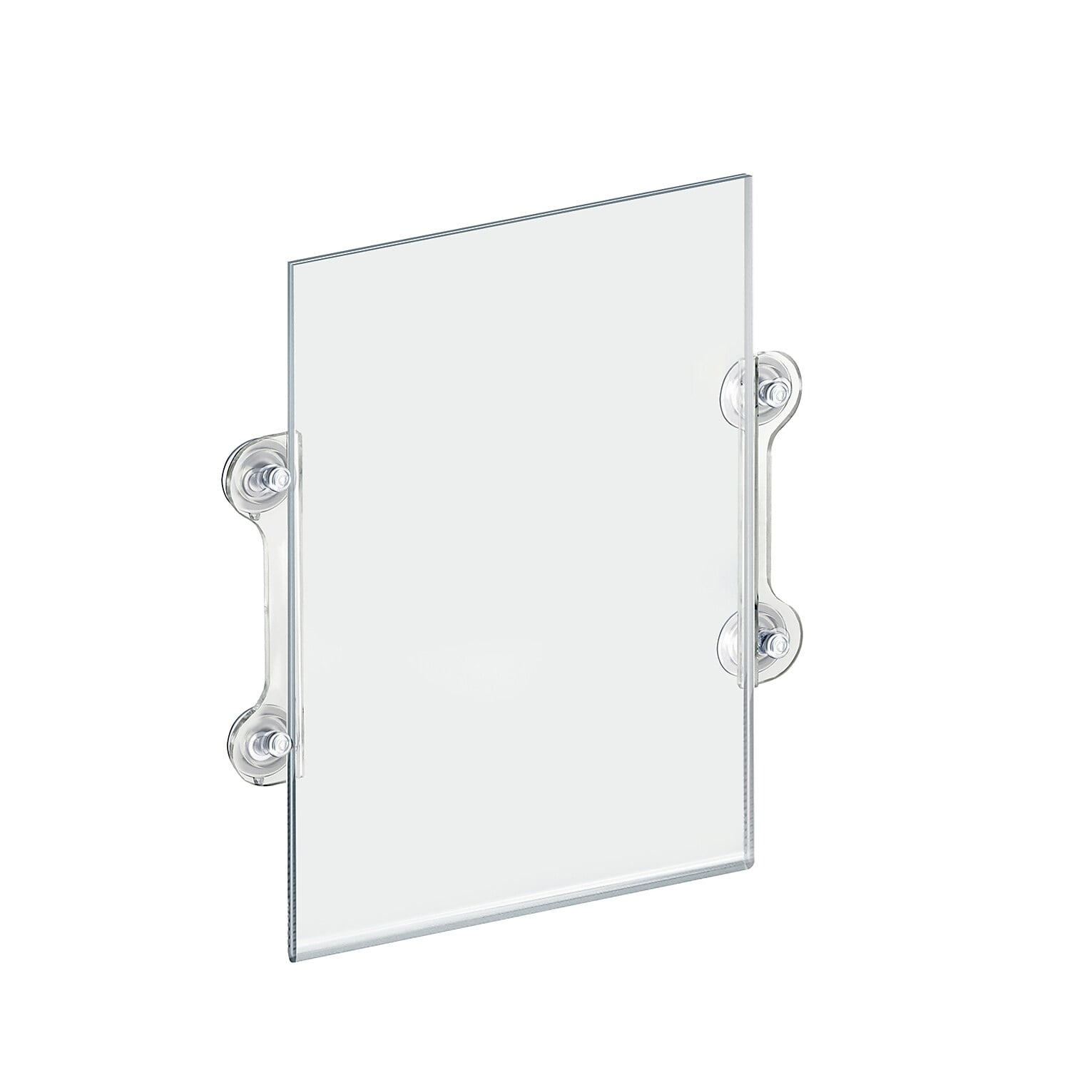 Clear Acrylic Double-Sided Sign Holder with Suction Cups, 2-Pack