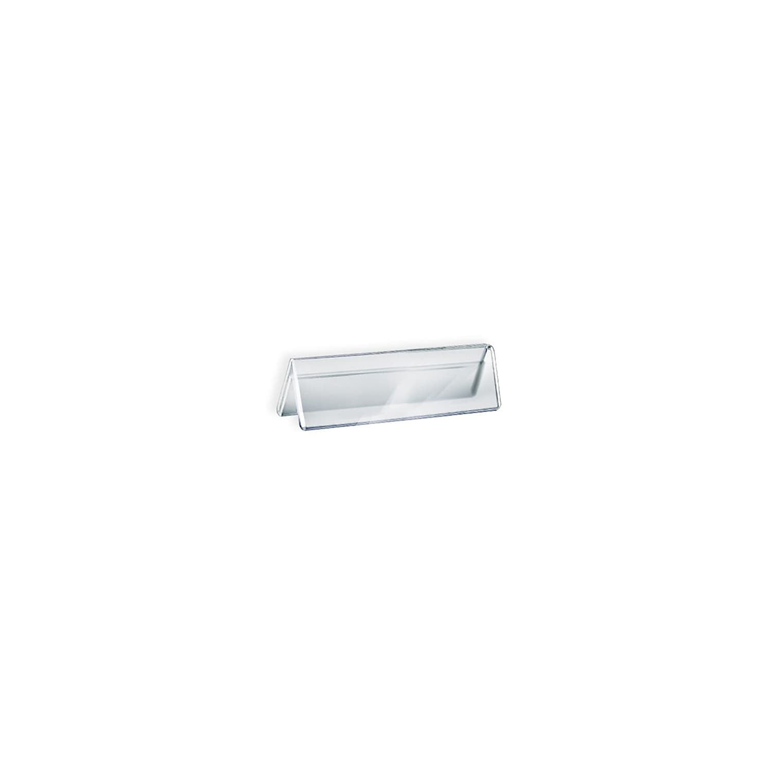 Clear Acrylic Double-Sided Landscape Nameplate Holder, 6" x 2"