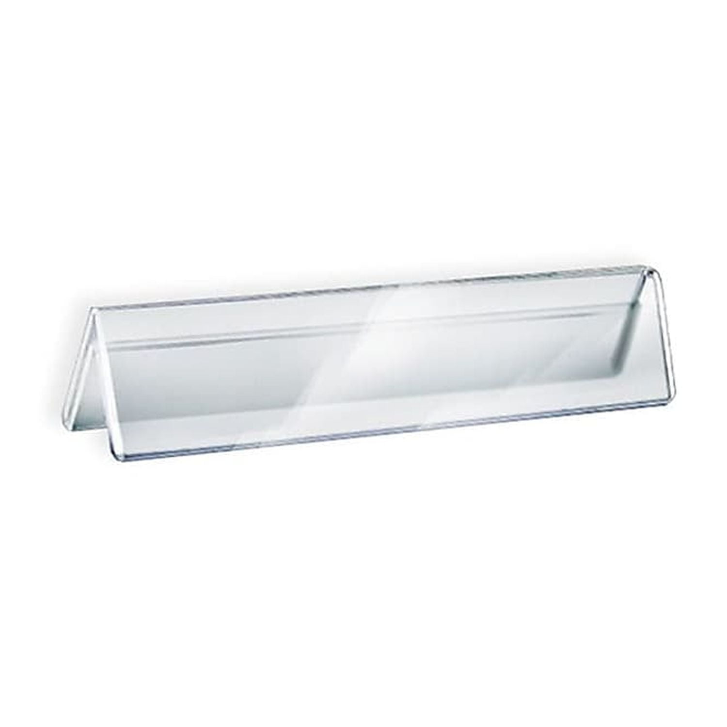 Clear Acrylic Double-Sided Tent Style Nameplate, 8.5" x 2"