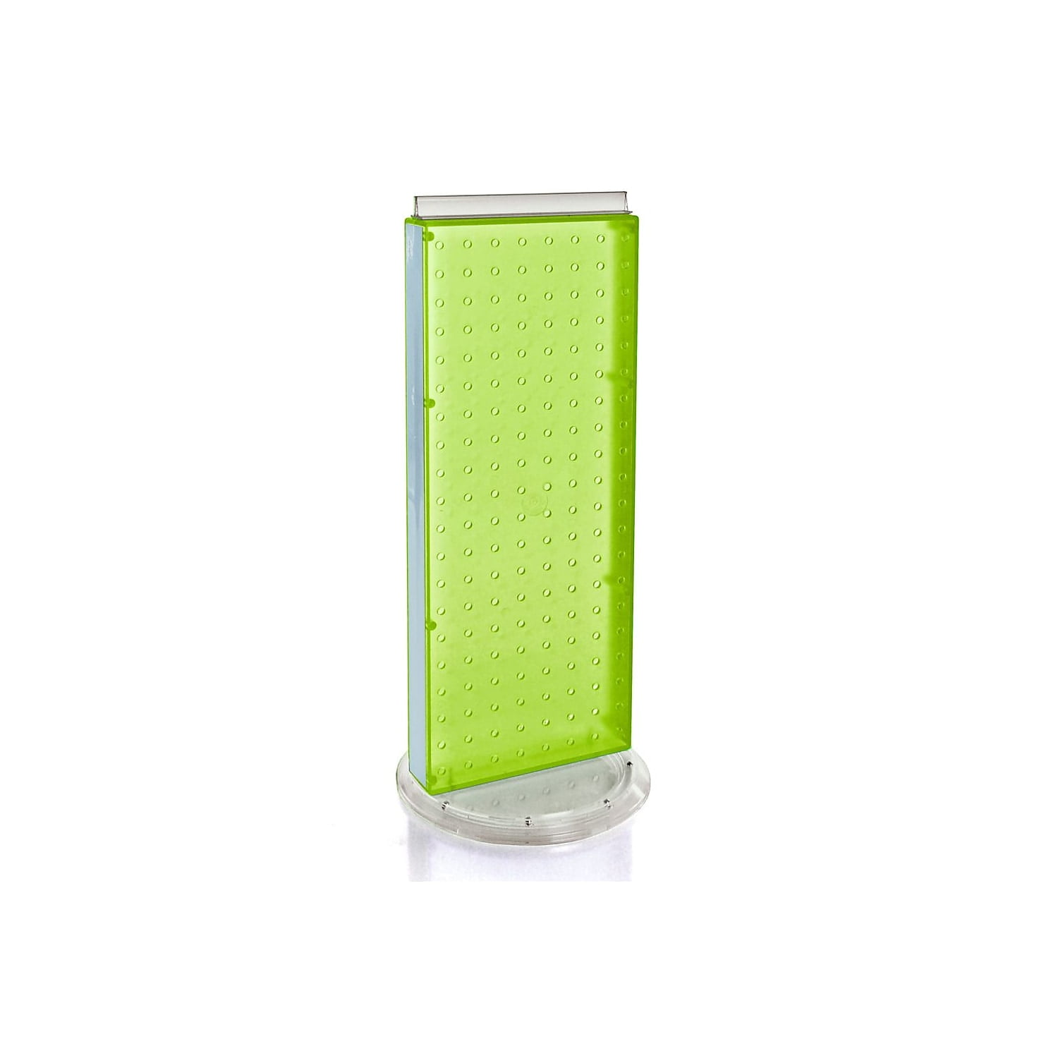 Sleek Green Translucent Plastic Pegboard Counter Display 8"W x 20.75"H