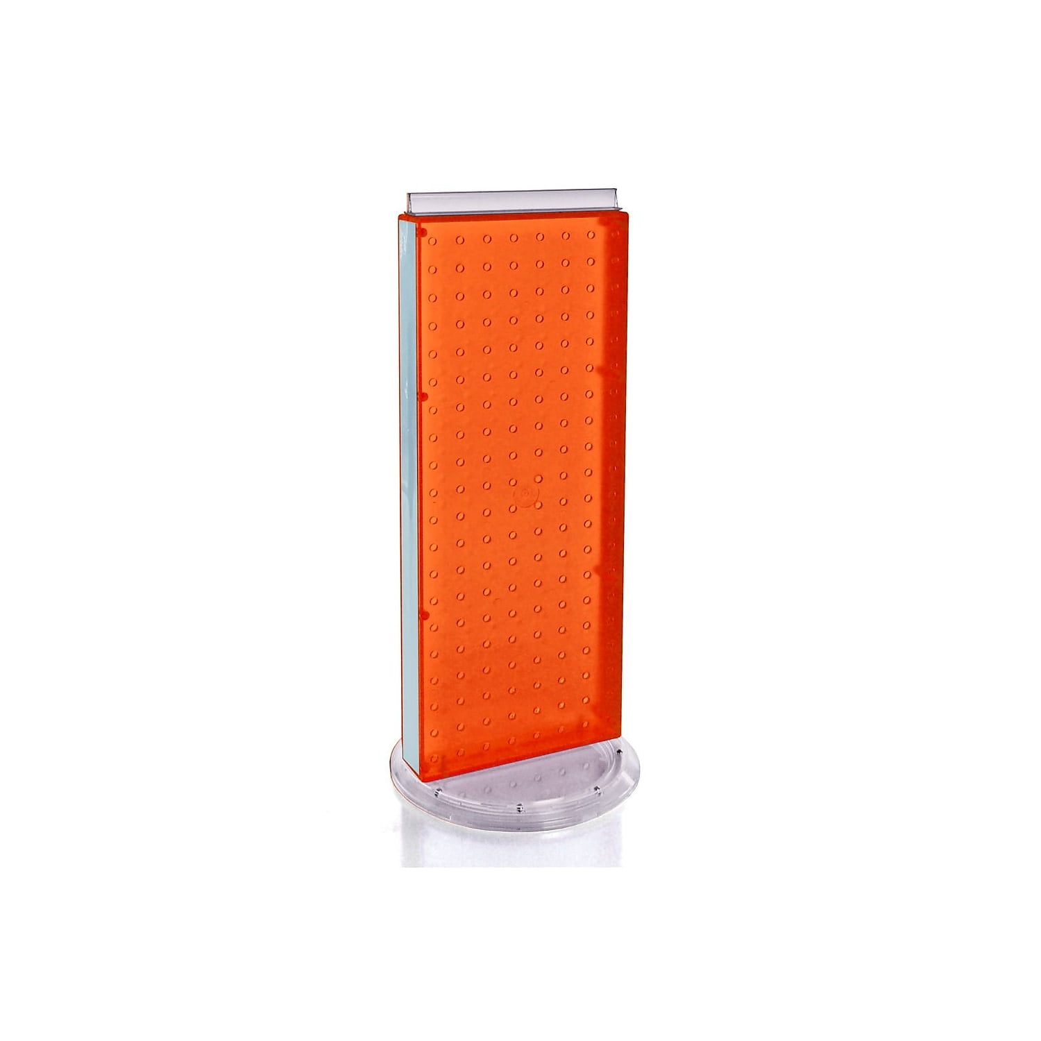 Orange Translucent Plastic Pegboard Counter Display, 20" Height