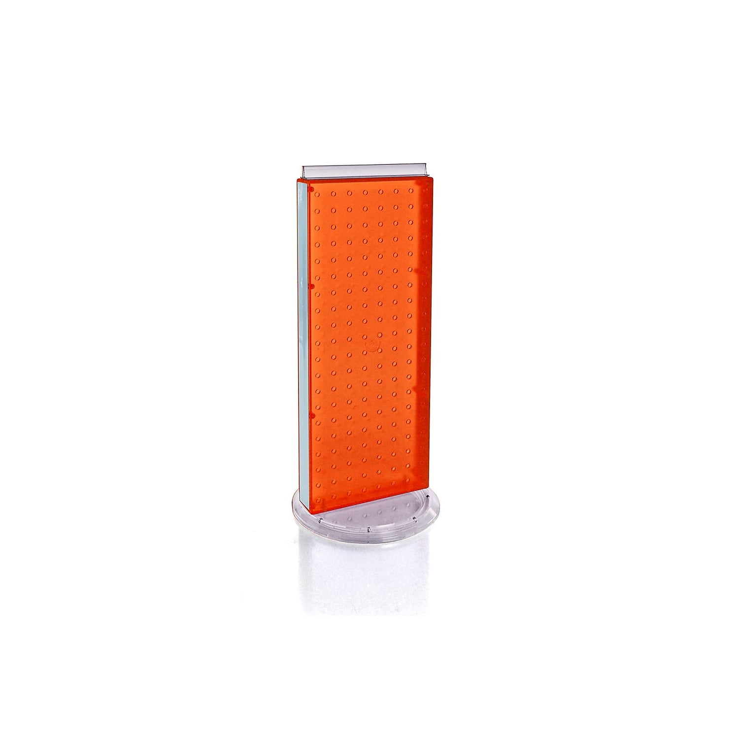 Azar 20"(H) x 8"(W) 2-Sided Revolving Pegboard Counter Unit Orange 700508-ORG