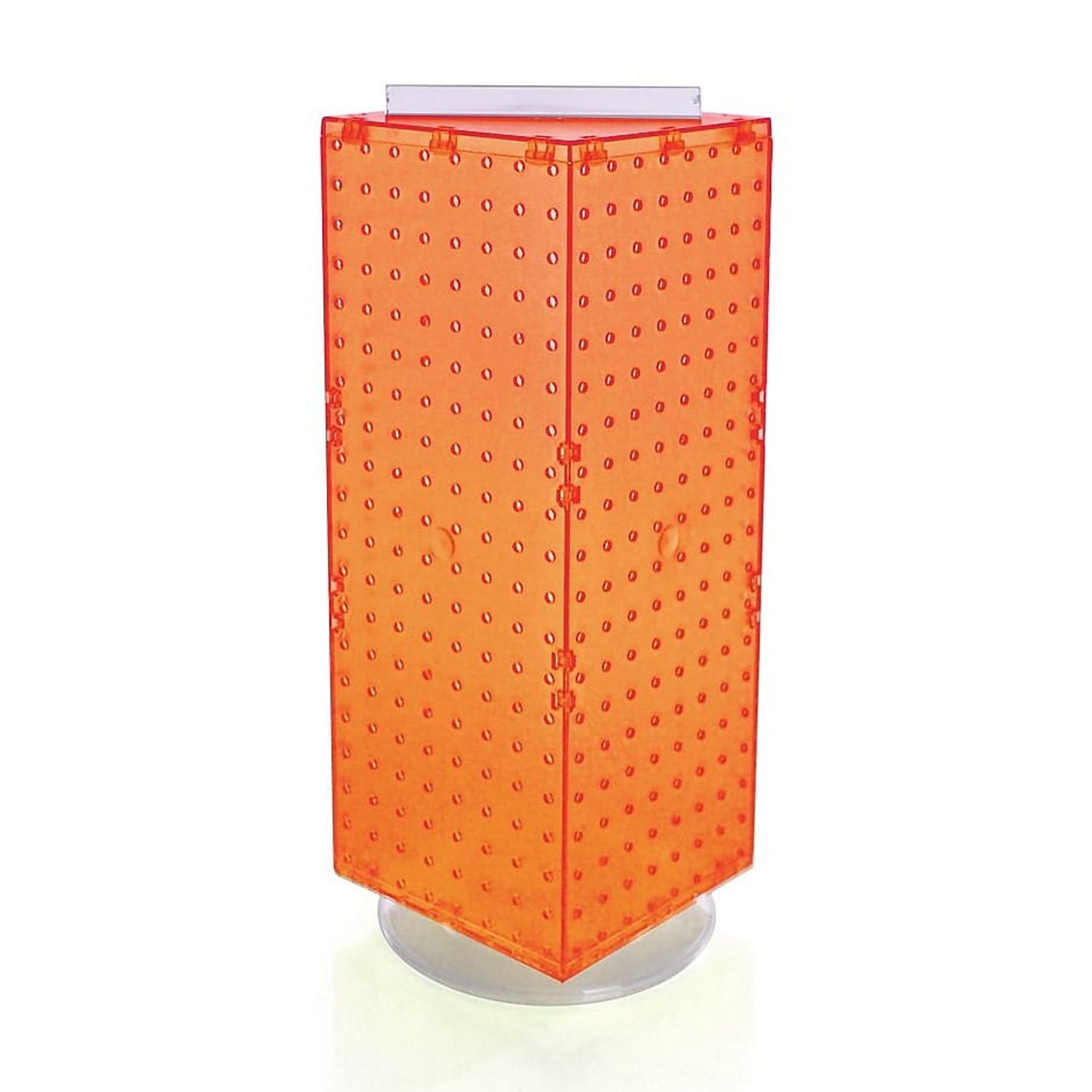 Azar 20"(H) x 8"(W) x 8"(D) 4-Sided Interlocking Pegboard Display Orange 703385-ORG