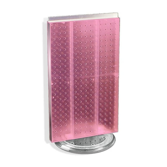 Azar 22"(H) x 13 1/2"(W) 2-Sided Pegboard Counter Unit Pink Translucent 700513-PNK