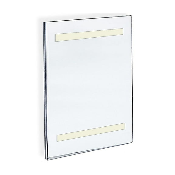 Azar 22" x 17" Vertical Wall Mount Acrylic Sign Holder With Adhesive Tape Clear 10/Pack 122039