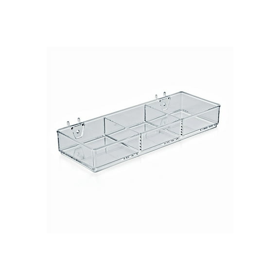 Azar 225503 3 Compartment Tray for Peg/Slat, 2Pack