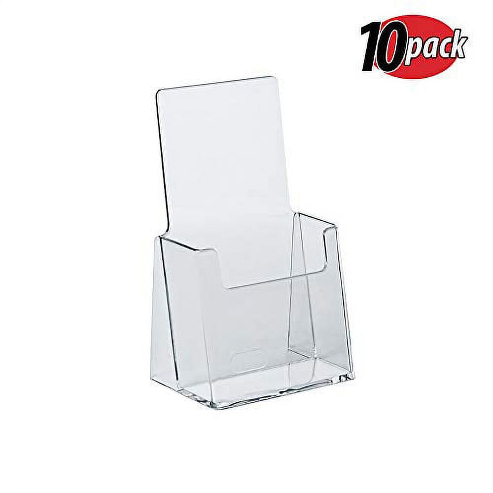 Azar 252012 Clear Acrylic Trifold Literature Brochure Holder For Counter  Perfect For Pamphlets Brochures Menus Promotions Literature Made  In USA (Pack of 10)