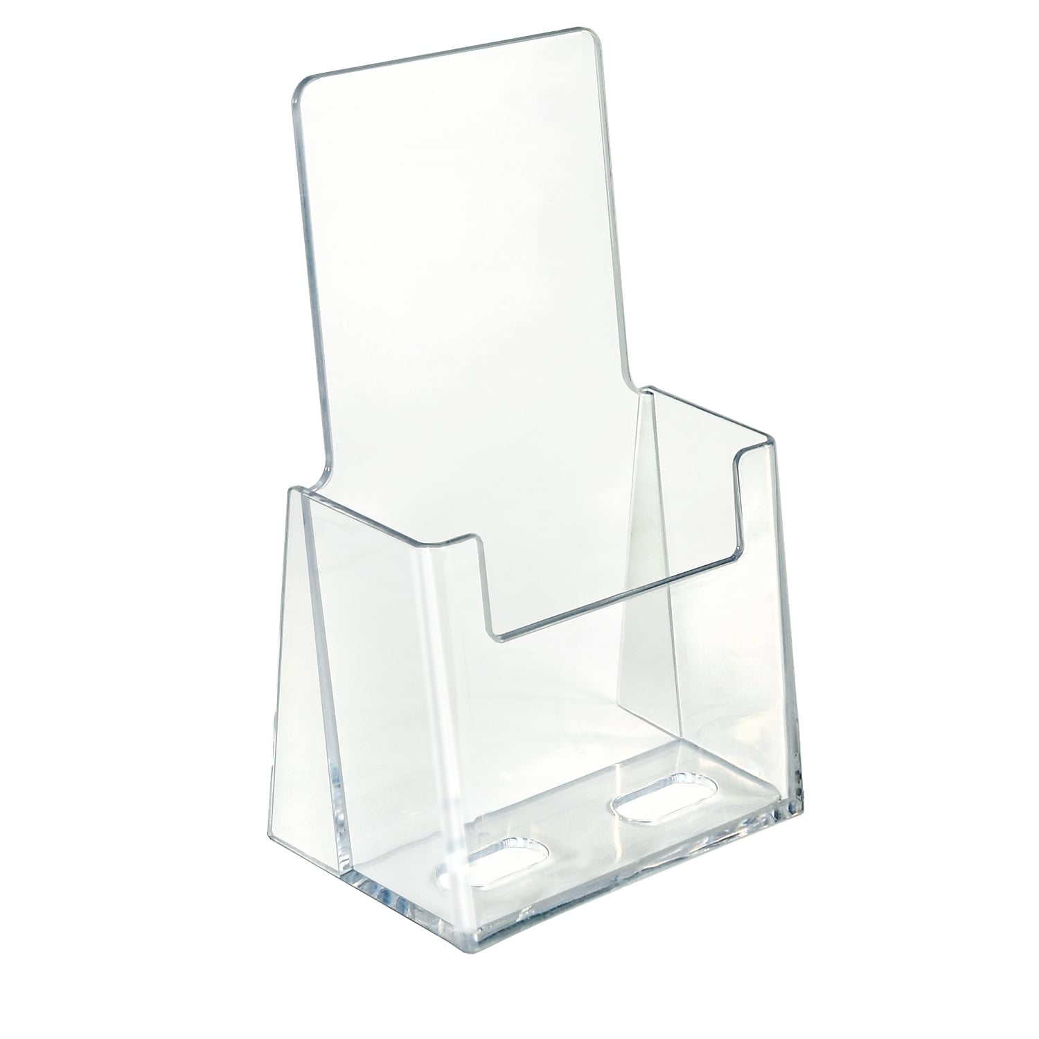 Clear Acrylic Wall Mounted Trifold Brochure Holder, 7.25" x 4"