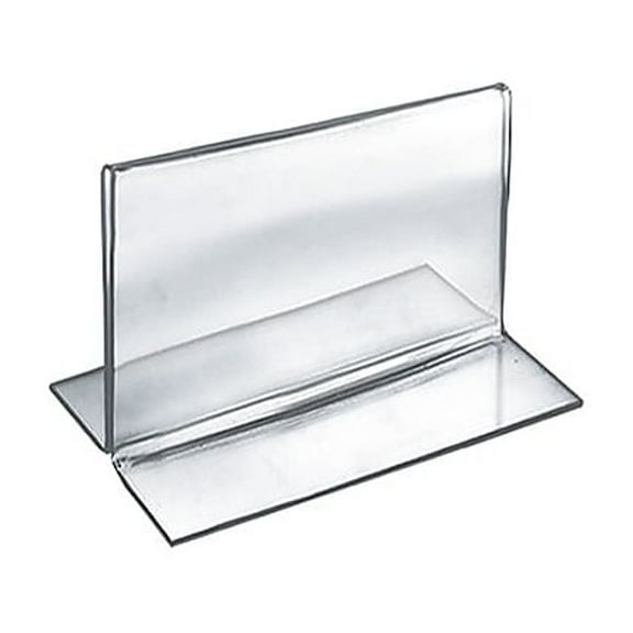 Azar 3 1/2" x 5" Horizontal Double Sided Stand Up Acrylic Sign Holder Clear 10/Pack 152732
