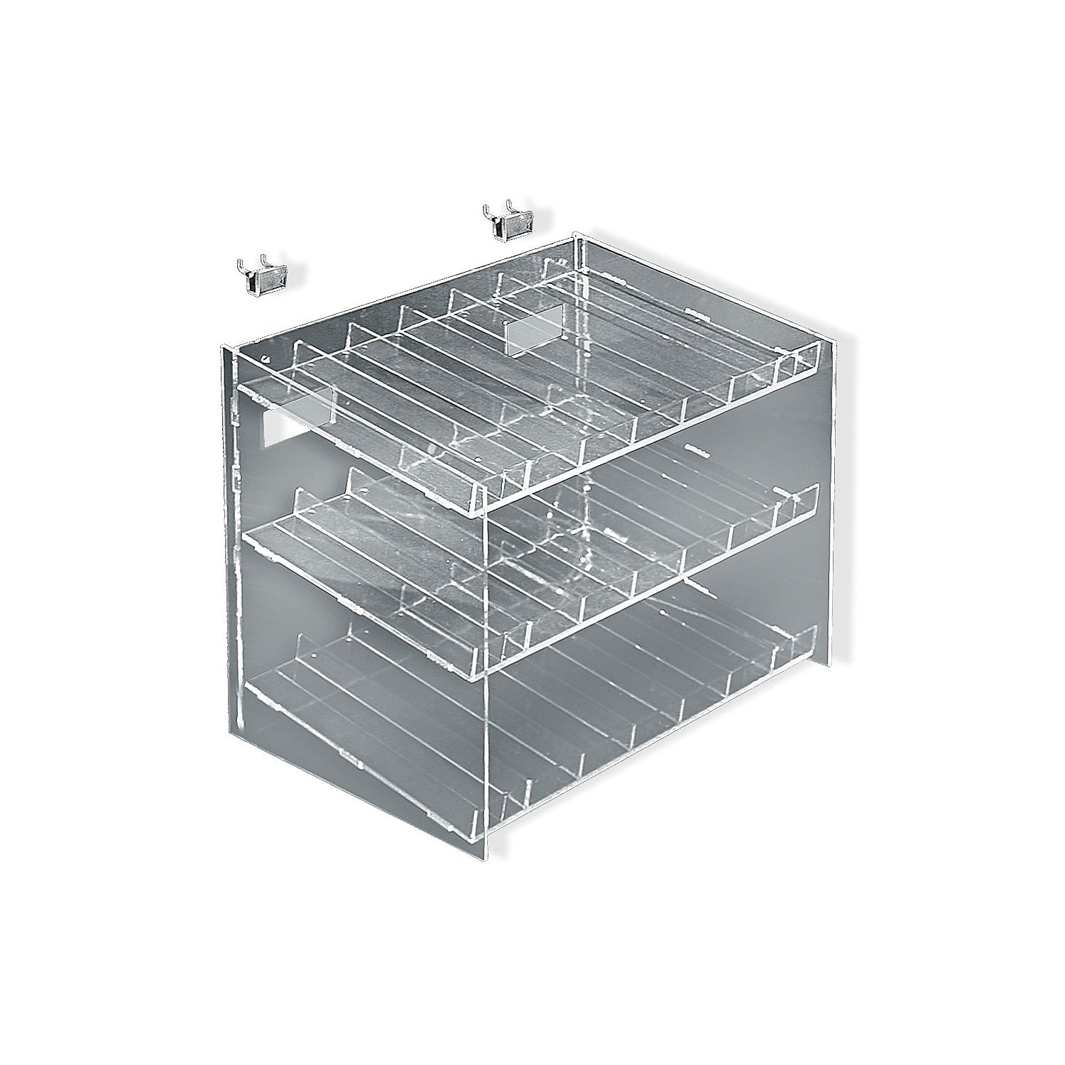 Clear Acrylic Three-Tier Cosmetic Display Rack