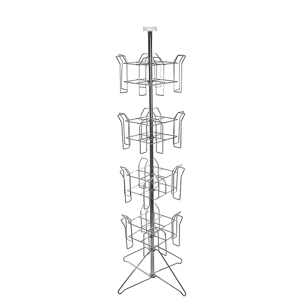 40'' Silver Metal Freestanding Literature Holder with 16 Pockets