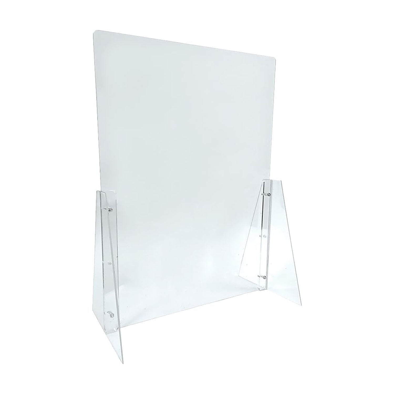Clear Acrylic Folding Counter Cashier Shield with Triangle Stands