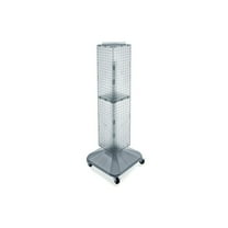 Azar 40"(H) x 8"(W) x 8"(D) 4-Sided Interlocking Pegboard Display Tower With Square Base Clear