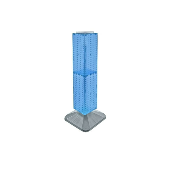 Azar 40"(H) x 8"(W) x 8"(D) Standard 4-Sided Interlocking Pegboard Display Tower Blue 703387-BLU