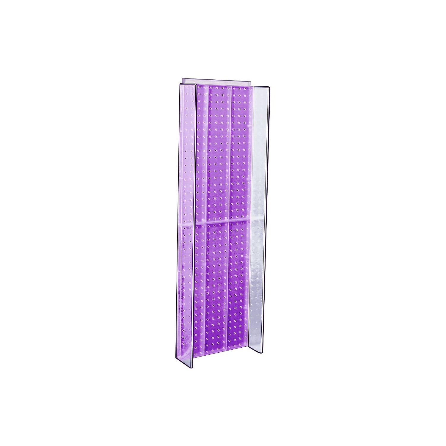 44" Tall Purple Plastic Pegboard Display with Clear Wings