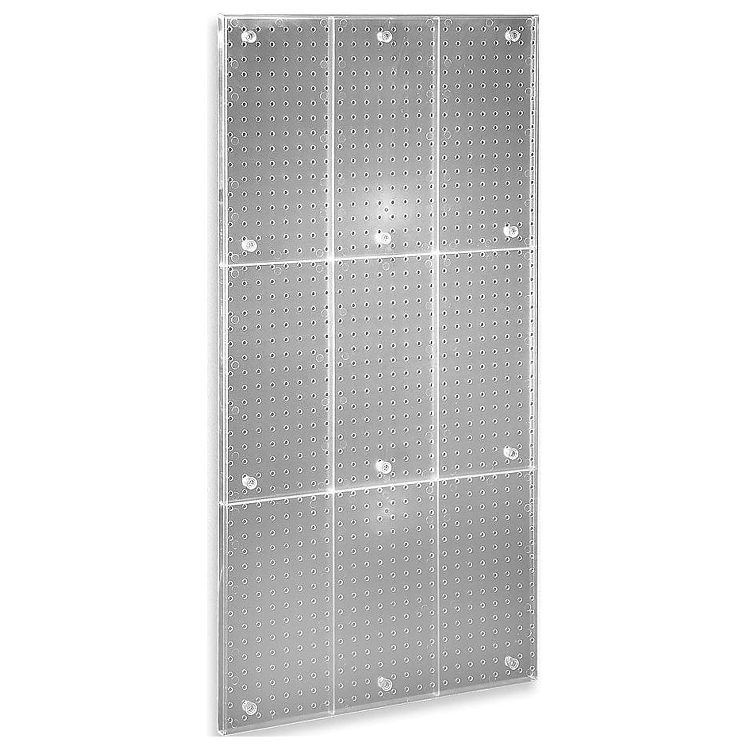 Clear Frosted Acrylic Pegboard Wall Panel, 24" x 48"