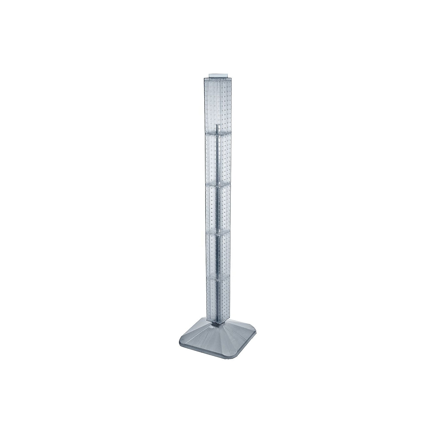 Clear Plastic 65" Four-Sided Pegboard Display Tower