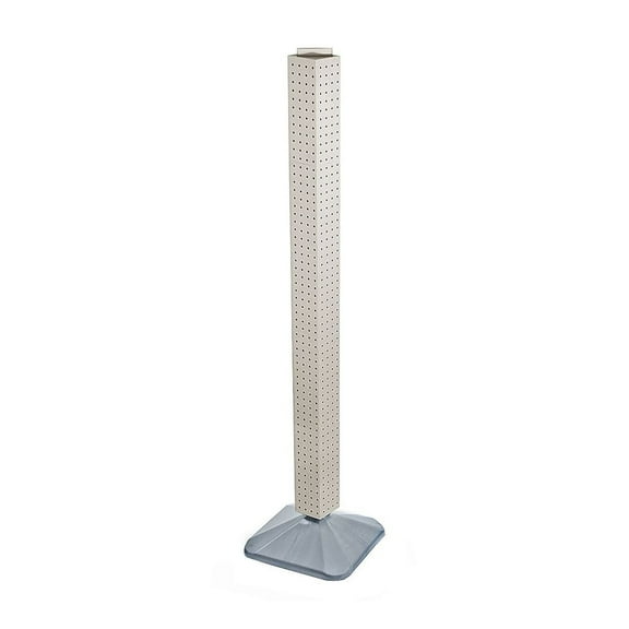 Azar 48"(H) x 4"(W) x 4"(D) Standard 4-Sided Interlocking Pegboard Display Tower White 700225-WHT