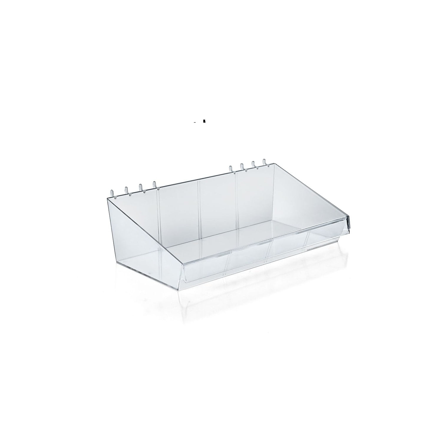 Clear Acrylic 13" Divider Bin with Hooks