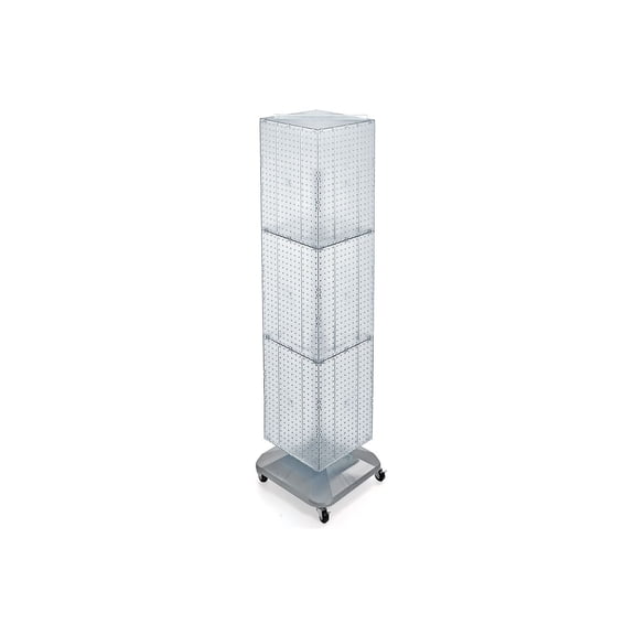 Azar 60"(H) x 14"(W) x 14"(D) 4-Sided Interlocking Pegboard Floor Display Clear 701465-CLR