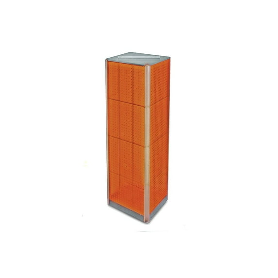 Azar 60"(H) x 16"(W) 4-Sided Pegboard Spinner Floor Display Orange 700405-ORG
