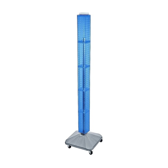 Azar 60"(H) x 4"(W) x 4"(D) Standard Interlocking Pegboard Display Tower Blue 700226-BLU