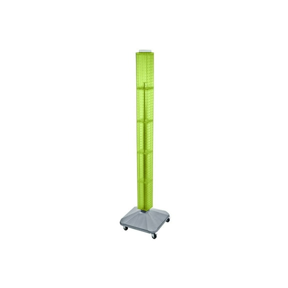 Azar 60"(H) x 4"(W) x 4"(D) Standard Interlocking Pegboard Display Tower Green 700226-GRE