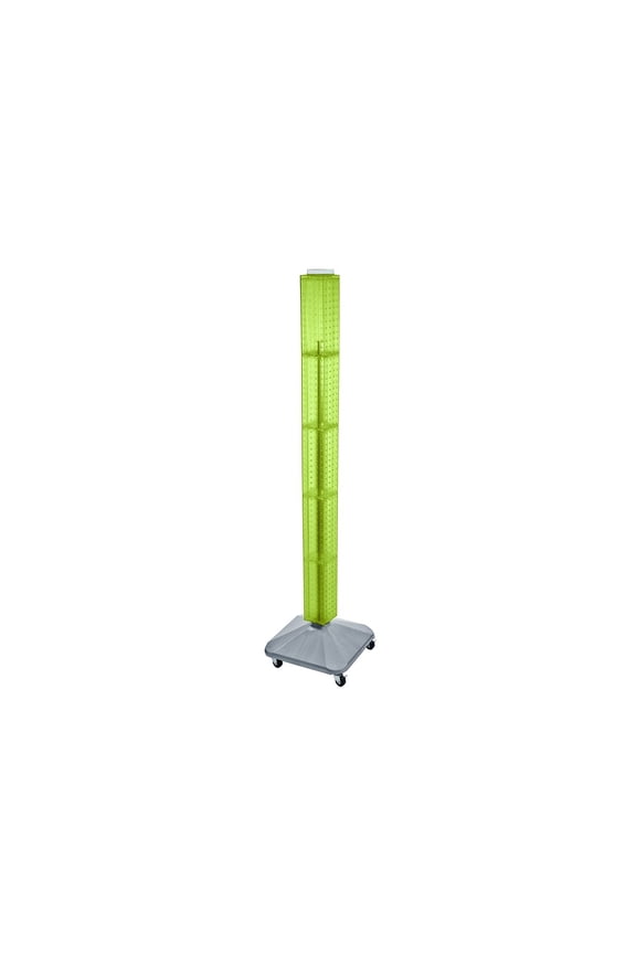 Azar 60"(H) x 4"(W) x 4"(D) Standard Interlocking Pegboard Display Tower Green 700226-GRE