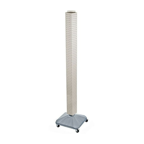 Azar 60"(H) x 4"(W) x 4"(D) Standard Interlocking Pegboard Display Tower White 700226-WHT