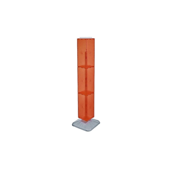 Four-Sided Pegboard Floor Display on Revolving Base. Spinner Rack Tower. Panel Size: 8"W x 60"H