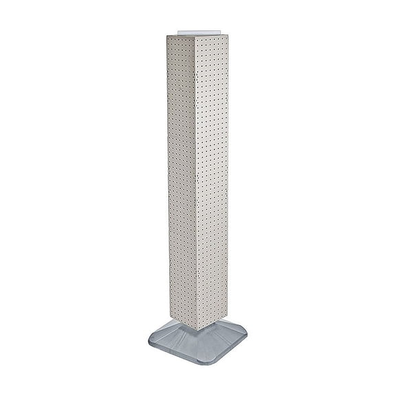 Azar 60"(H) x 8"(W) x 8"(D) Interlocking Pegboard Floor Display White 703389-WHT
